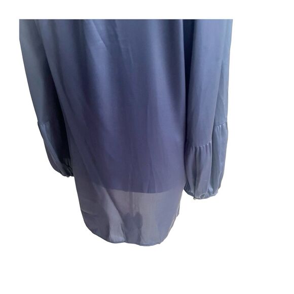 Chico’s Silky Sequin V-Neck Beaded Blouse Navy Bronze Size 1/Medium Elegant - Picture 5 of 13